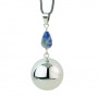 Těhotenská rolnička Fantasy Silver bluegrey stone