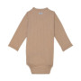 Prodyšné body s dlouhým rukávem Romper Seersucker Beige