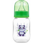 Kojenecká, plastová lahvička, Panda 125 ml Zelená Akuku