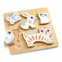 Djeco Vkládací dřevěné puzzle -pastelová mláďátka
