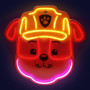 Dekorativní LED neon Tlapková patrola - Rubble