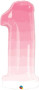 Číslice 1 ombre růžové 38"/96 cm fóliový balónek