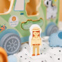 Dřevěná vkládačka Zvířátka Safari auto 9 ks Tooky Toy