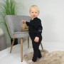 Rostoucí žebrované kalhoty s laclem Color Black Esito