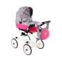 Kočár pro panenky Kids V5 šedý s jednorožcem