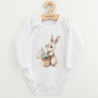 Dětské body s potiskem New Baby Králíček s květinkami