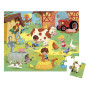 Puzzle Den na farmě v kufříku 24 ks Janod