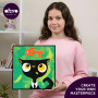 Černá kočka s rybkou výtvarná sada malování hmotou podle čísel 29 x 29 cm Okto