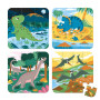 Puzzle v kufříku 4v1 Dinosauři Janod