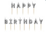 Svíčky "HAPPY BIRTHDAY" stříbrné