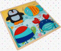 Dřevěné vkládací puzzle velké 30 x 30 cm - Mořské zvířátka Tulimi