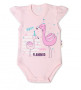 Bavlněné kojenecké body, kr. rukáv, Flamingo - sv. růžové Baby Nellys
