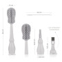 Silikonový kartáč na dětskou lahev 3 v 1 Light Grey Zopa
