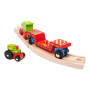 Vagon s traktorem + 2 koleje Bigjigs Rail
