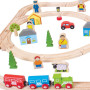 Dřevěná vláčkodráha město a vesnice 91 dílů Bigjigs Rail