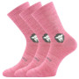 Ponožky dětské anatomicky tvarované Barefootik Merino VoXX Růžové 3 páry Vel. 20-24