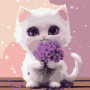 Malování podle čísel dětské - Kotě s květinou 30 x 30 cm