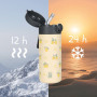 Termoska na tekutiny s brčkem a silikonovým držákem 350 ml Zopa
