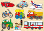 Puzzle na desce - Dopravní prostředky