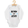 Dětské body s potiskem New Baby Born in 2025 blue