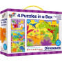 4 Puzzle v krabici - Dinosauři