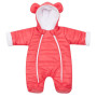 Zimní kojenecká kombinéza s kapucí a oušky New Baby Pumi red raspberry