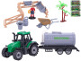 Traktor s vlečkou 19 cm volný chod s doplňky 