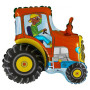Fóliový balónek Traktor červený 35 cm – mini balónek na tyčku