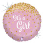 Kruh - It´s a Girl 18"/46 cm fóliový balónek nafukovací