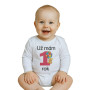 Body s potiskem New Baby Už mám 1 rok růžové, vel. 86