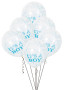 Balónek transparentní 30 cm potisk "It´s a boy" s modrými konfetami, 6 ks
