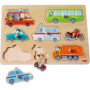 Dřevěné vkládací puzzle - dopravní prostředky Haba