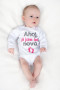 Body s potiskem New Baby Ahoj, já jsem tady nová - dárkové balení
