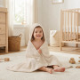 Dětská mušelínová osuška s kapucí 90 x 90 cm linen New Baby