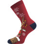 Ponožky vánoční froté Rudy se sobíkem vínové Boma