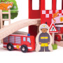 Dřevěná vláčkodráha hasičská stanice Bigjigs Rail