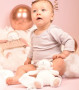 Dárková sada Plyšový lední medvídek s kroužkem 30 cm růžový Doudou