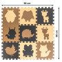 Pěnové puzzle Zvířátka béžové 85 × 85 cm – 9 dílů, Eva pěna Tulimi