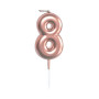 Svíčka dortová rose gold 5 cm