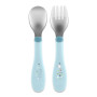 Lžička a vidlička nerez - teal 18 m+ Chicco