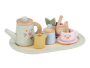 Čajový set dřevěný s květinovým potiskem Little Dutch