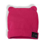 Zimní žebrovaná čepice s oušky Color HOT pink Esito růžová