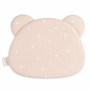 Mušelínový plochý polštář Teddy Bear Sleepee Love béžový se srdíčky