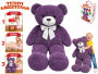 Medvěd plyšový 120 cm s mašlí fialový 0 m+ Teddy Greetings
