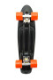 Skateboard - pennyboard 60cm, nosnost 90kg, kovové osy, černá barva, oranžová kola