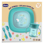 Set jídelní - miska, talíř, láhev a příbor 12 m+ Chicco