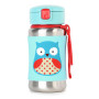 Nerezová láhev na vodu SKIP HOP Zoo s brčkem 350 ml