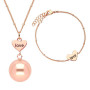Těhotenská rolnička s náramkem Heart and Love in rose gold