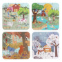 Puzzle v dřevěné krabici Čtyři roční období 2Kids Toys