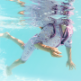 Dětská plovací vesta Go Splash s bezpečnostním páskem Lilac Spring